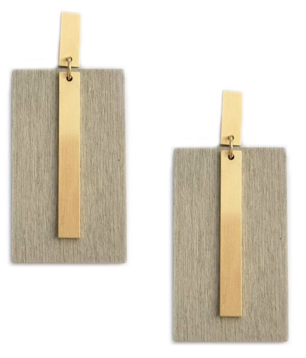 Gold Accent Wood Like Earrings