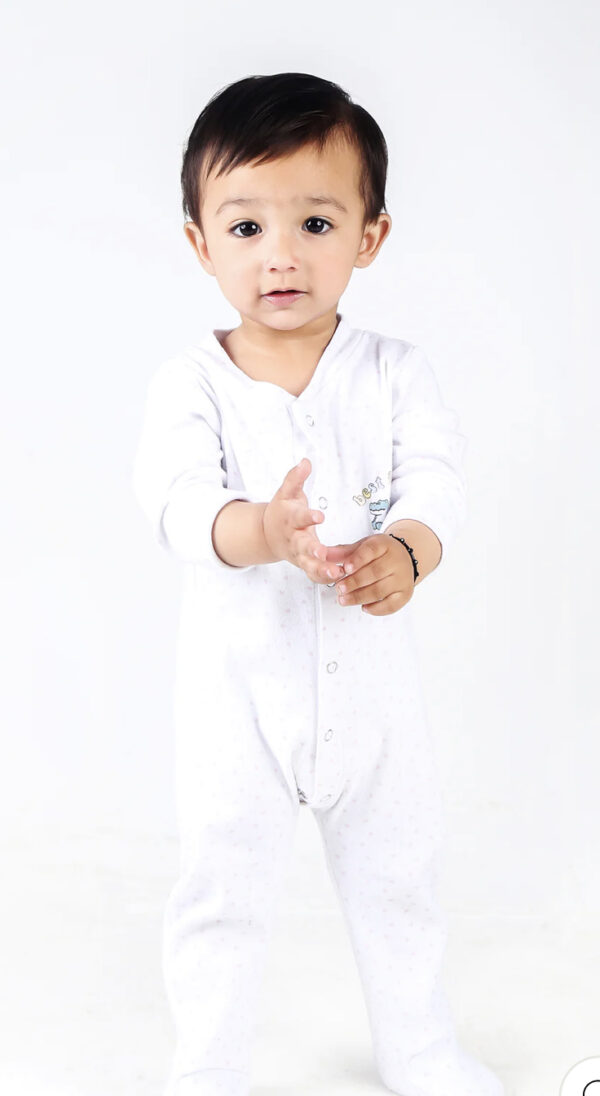 Babys White Front Romper