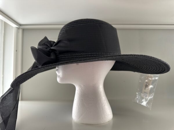 Black Ribboned Sun Hat - Image 6