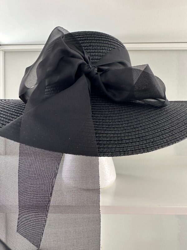 Black Ribboned Sun Hat - Image 5